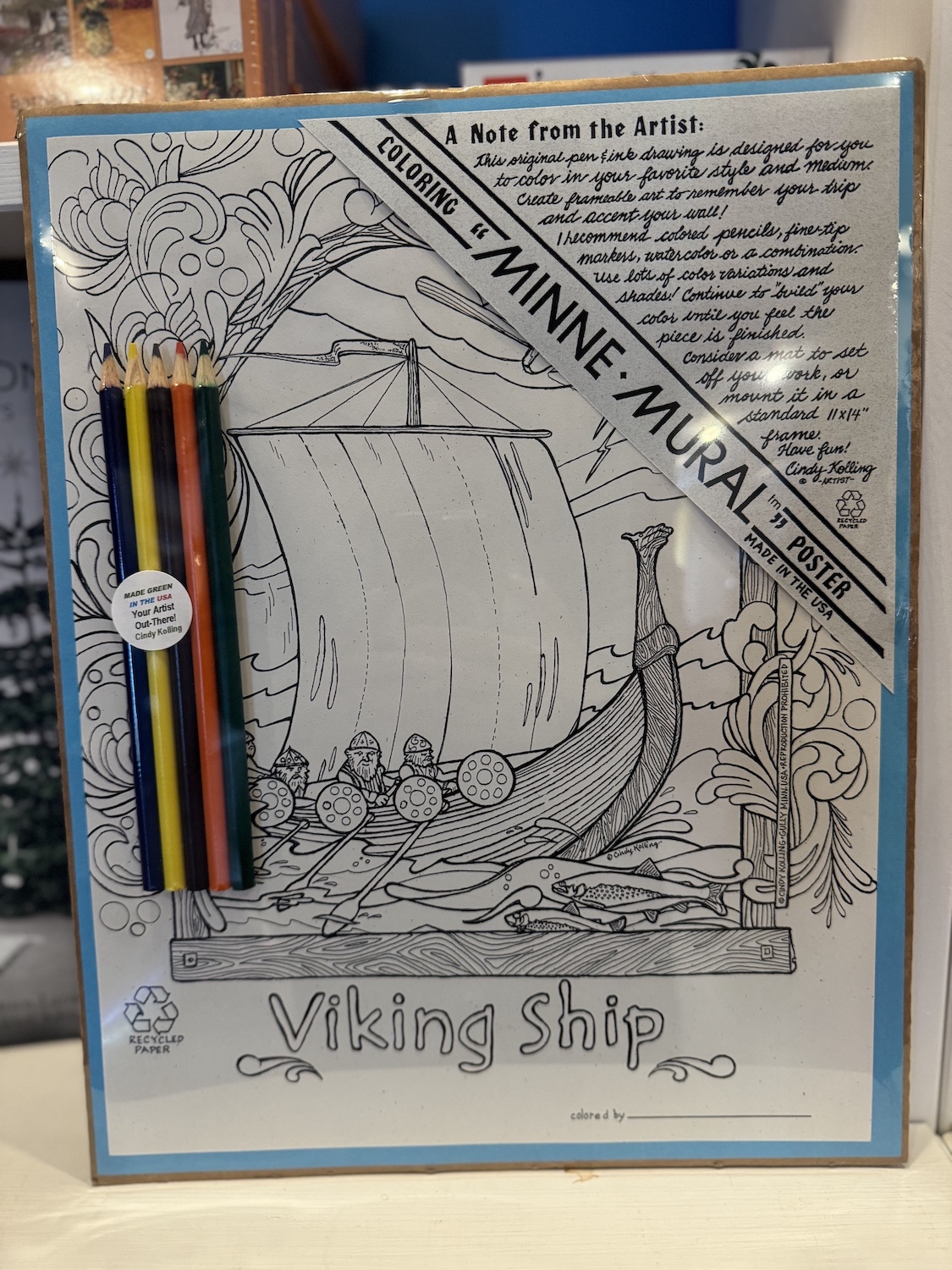 Minne mural coloring art poster